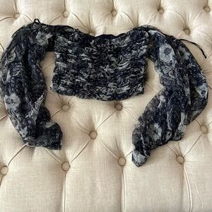 Free People off shoulder floral top cropped